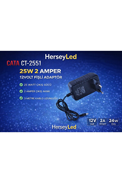 Cata CT-2551 25 W 2 Amper Fişli Adaptör