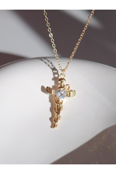 Reorah Collection Love Sword Necklace - Heart Sword White Necklace