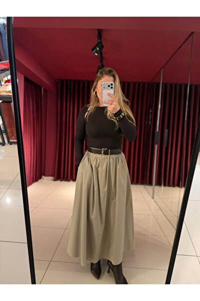 Serpirella Butik Belted Gathered Skirt