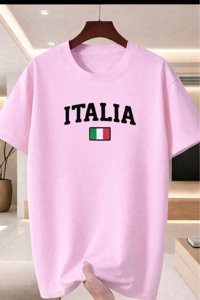 New Shine تي شيرت مطبوع عليه إيطاليا للجنسين