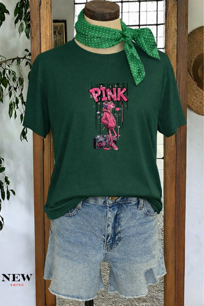 New Shine تي شيرت مطبوع عليه نمر للجنسين