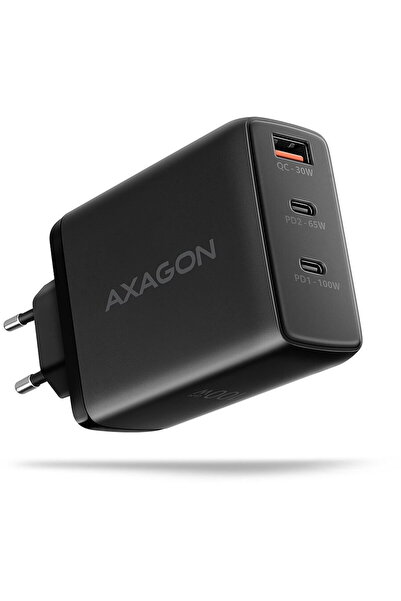 Axagon GaN cu 3 porturi (USB-A + 2x USB-C), PD3.0 / PPS / QC4+ / SFC2.0 / AFC...