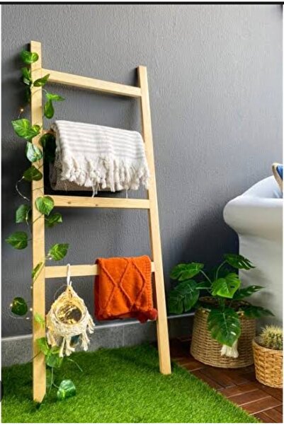 Genesiz Dekoratif merdiven tipi havluluk ahşap merdiven raf yukseklik 1 mt ür...