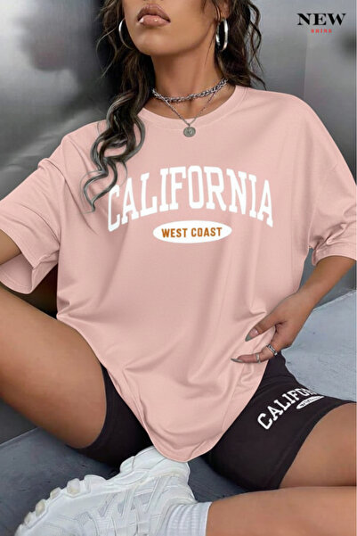 New Shine تي شيرت مطبوع للجنسين من كاليفورنيا ويست كوست