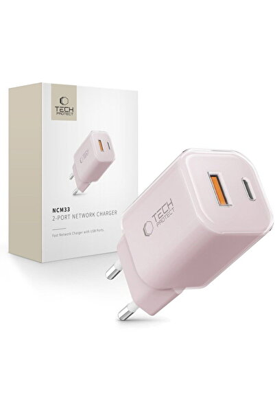 Tech-Protect 5906302375776 NCM33 1xUSB + 1xUSB-C QC3.0 PD 33W Roz