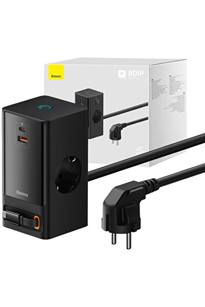 Baseus Power Combo, USB/USB-C, 2 prize, 65W, Lungime cablu 1.5m, Negru