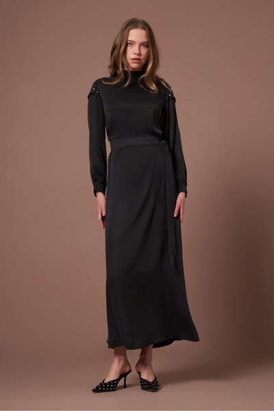 FTZ WOMEN Women's Silk Kupra Dress Black 31303