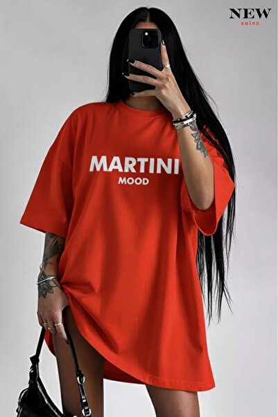 New Shine تي شيرت مطبوع عليه مارتيني مود للجنسين