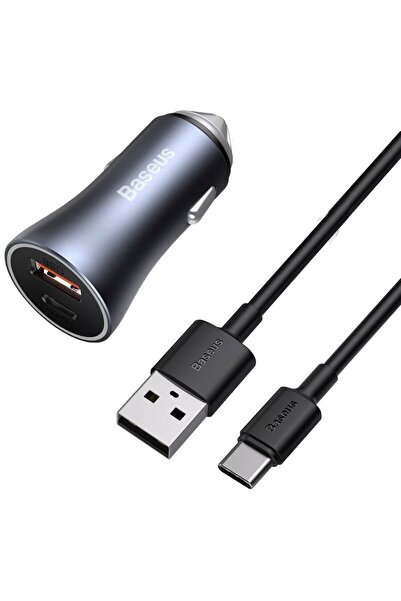 Baseus Golden Contactor Pro Dual Quick Charger, Cablu USB la USB type C, Dark...