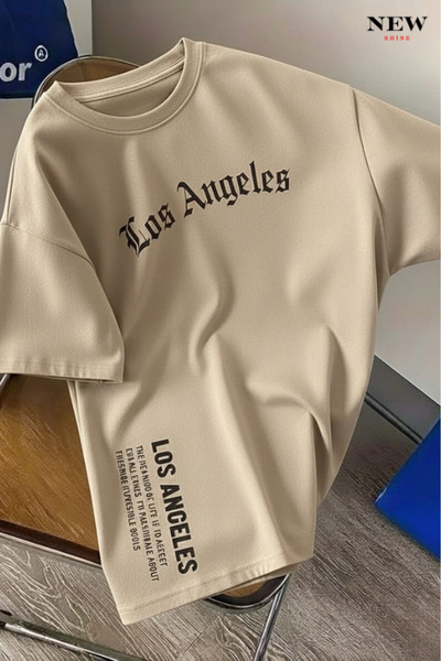 New Shine تي شيرت مطبوع للجنسين من لوس أنجلوس