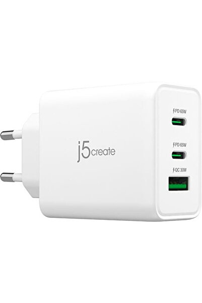 j5create IncДѓrcДѓtor de retea 65W GAN USB-C 3-PORT CHARGER/EU Alb
