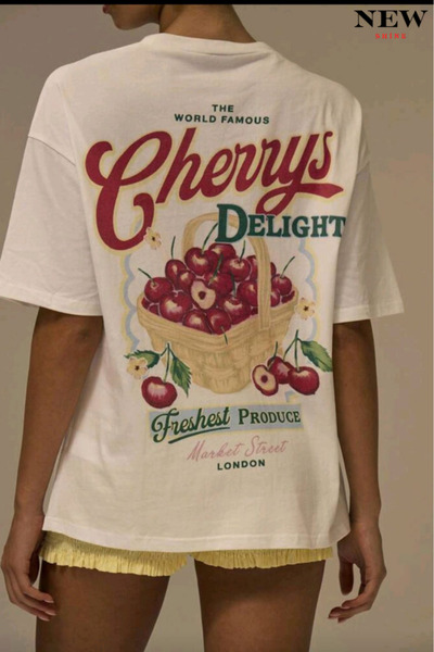 New Shine تي شيرت مطبوع عليه شيري للجنسين