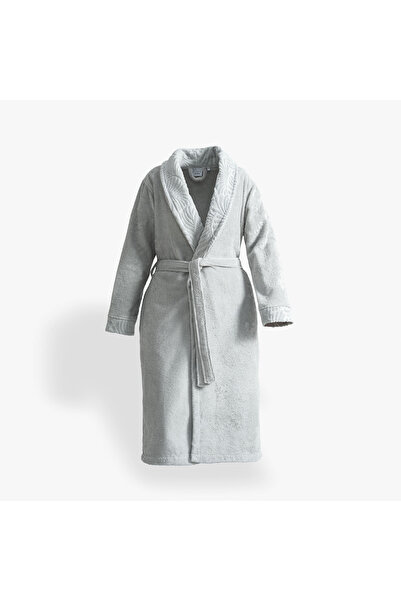 Green Black Fiorina Women's Bathrobe 100% Cotton Jacquard Mint