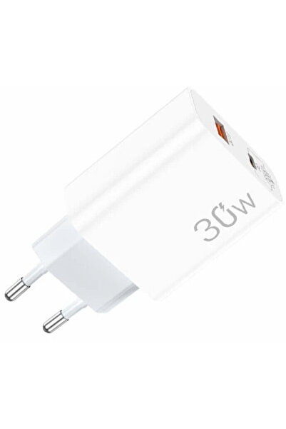 Lamtech 9982018023534 QC3.0 PD 1xUSB-A + 1xUSB Tip-C 30W Alb