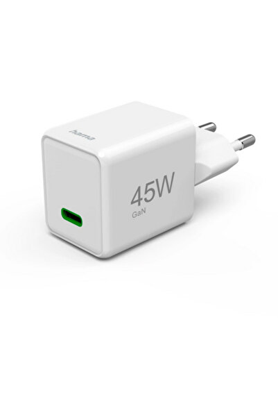 Hama 00201983 GaN Fast Charger USB-C Super-Mini Charger PD 45W White