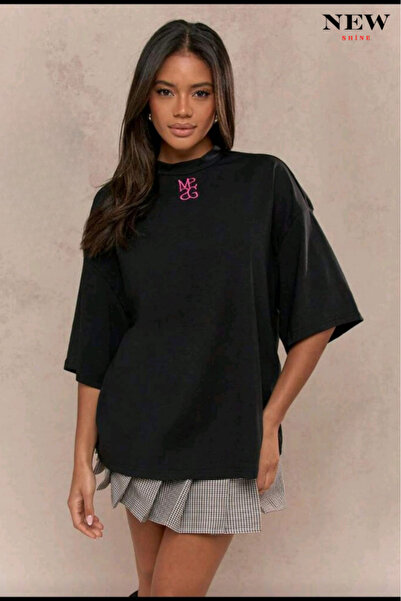 New Shine تي شيرت مطبوع عليه نص للجنسين