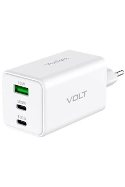 Yenkee YAC G100 GaN Protecție la supratensiune 2x USB-C + 1x USB-A 100W Alb