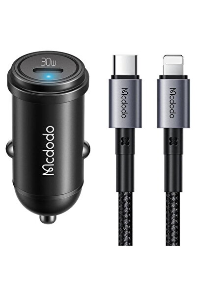 Mcdodo Încărcător auto CC-7492, USB-C, 30W + cablu USB-C la Lightning (negru)