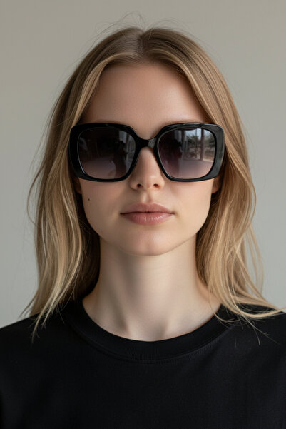 Marco Salvadori Cornered Model Black Women's Sunglasses