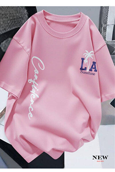 New Shine تي شيرت مطبوع عليه كاليفورنيا للجنسين