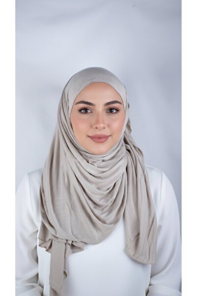 Helium Scarves Bej Rengi Luxury Penye Şal- Kadın Tesettür Jersey