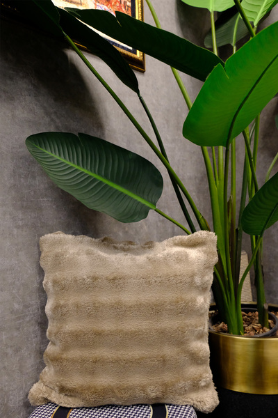 aymira home Plush Puffy Decorative Pillow Cushion Cover Fluffy Bubble Brown 1...