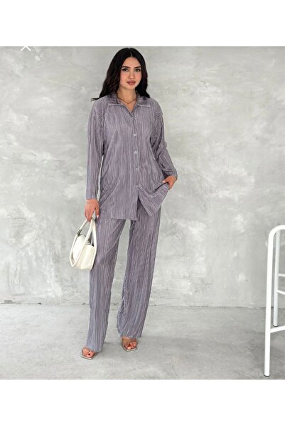 Tarzımızbir Pleated Shirt Suit Is a Full Summer Product with Long Sleeves