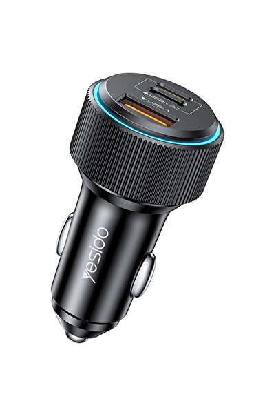 Yesido Cablu Type-C la Lightning 1xUSB-A + 2xUSB-C 35W Negru