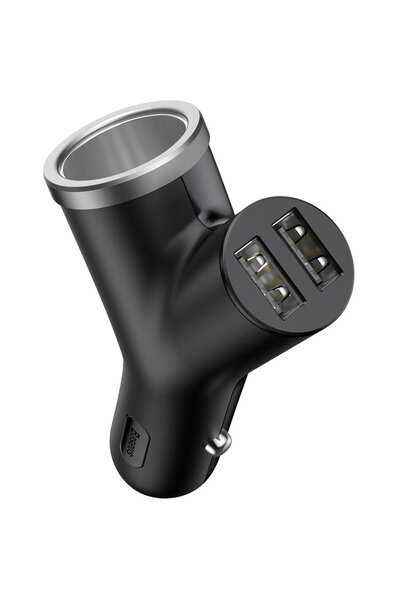 Baseus Y-Type CCALL-YX01 cu Extensie Bricheta 2xUsb 3.4A, Black