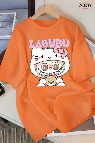 New Shine تي شيرت مطبوع بتصميم لابوبو للجنسين