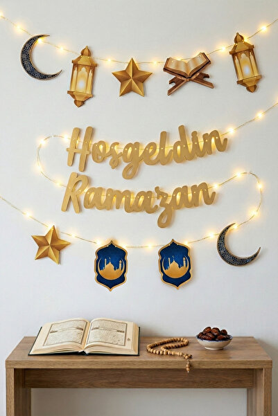 Huzur Party Store Led Işıklı Hoşgeldin Ramazan Yazısı Ramazan Bayramı Dekorat...