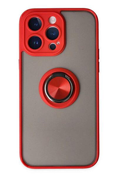 Hulyomer Hub غطاء سيليكون هوليومر 14 برو مع حلقة مونتريال - أحمر 1185576