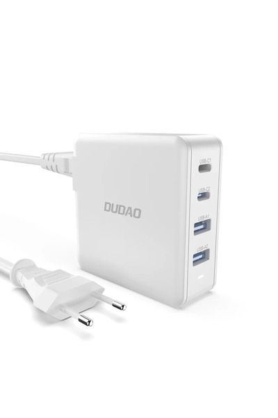 DUDAO Încărcător rapid de perete CD226 GaN 100W 2 x USB-C / 2 x USB Alb