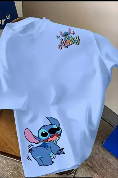 New Shine تي شيرت مطبوع عليه ستيتش للجنسين