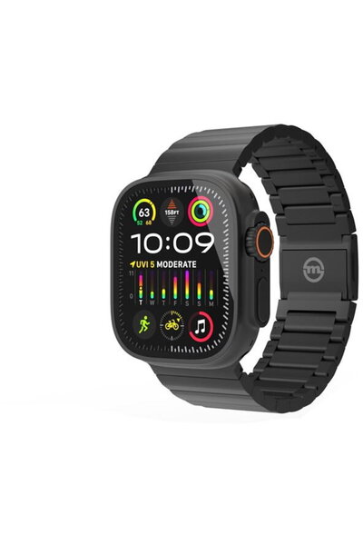 Mobile Origin Curea din titan pentru ceas, neagră - Apple Watch 49mm/46mm/45m...