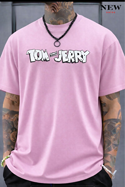 New Shine تي شيرت مطبوع عليه نص توم وجيري للجنسين