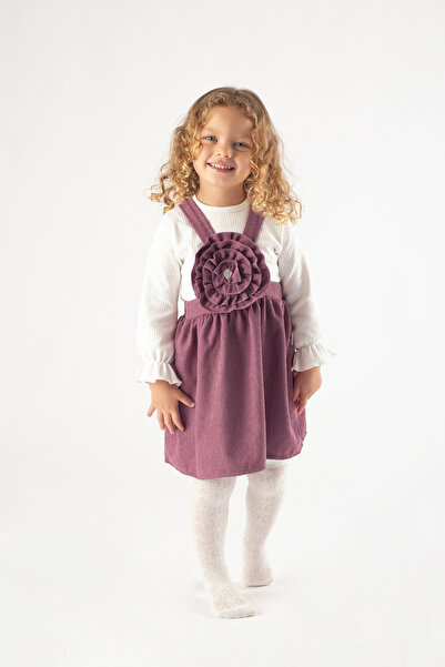 Nehirim Kids فستان بناتي موسمي بأكمام طويلة ونقشة زهور منقوشة (2-3-4-5 سنوات)