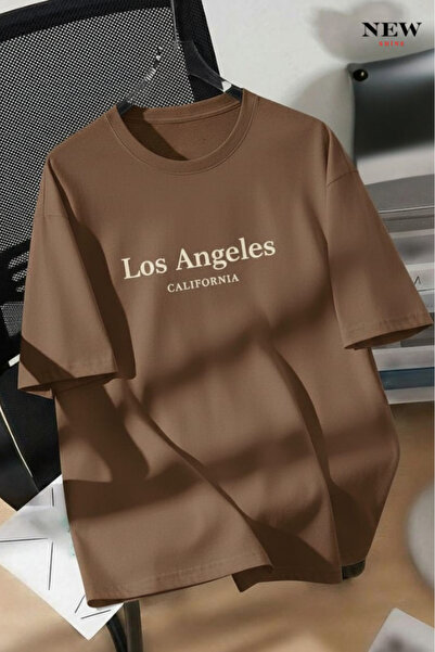 New Shine تي شيرت مطبوع للجنسين من لوس أنجلوس كاليفورنيا
