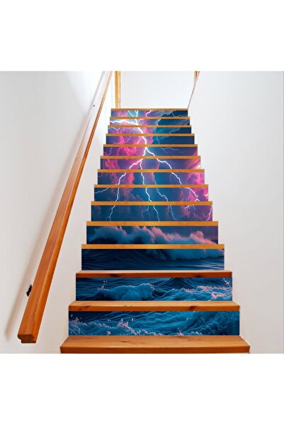 Avex Sticker decorativ pentru scari interioare, print autoadeziv de inalta re...