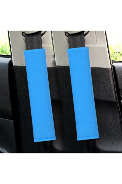 AMIO Set of 2 seat belt pads, blue color