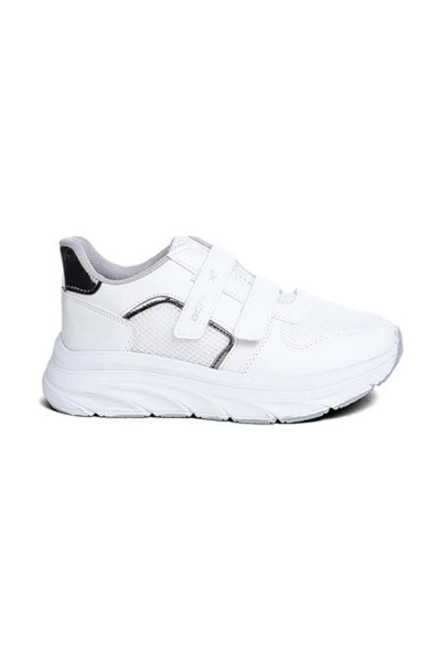 Mergenshoes Acp Beyaz Gümüş Cırtlı Günlük Kadın Spor Ayakkabı