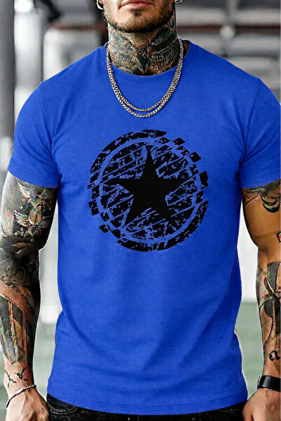 New Shine تي شيرت مطبوع عليه نجمة للجنسين