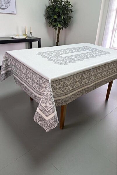 Çeyiz Diyarı Față de masă Nazen Dertsiz 150x220 cm Gri