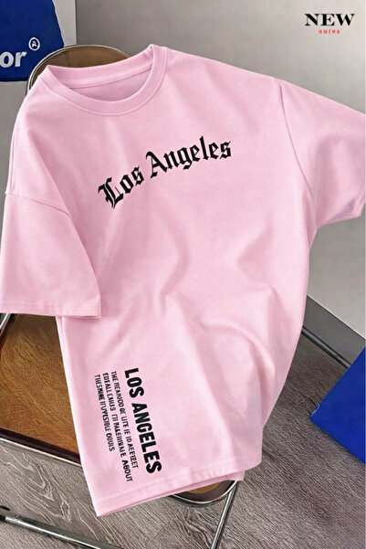 New Shine تي شيرت مطبوع للجنسين من لوس أنجلوس