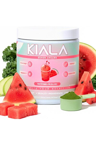 Kiala مسحوق الخضراوات الخضراء الفائقة من نيوترشن، مع سبيرولينا وكلوريلا لتحسي...