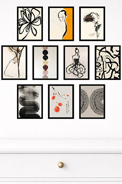UNT 10-Piece Modern Wall Painting Set with Frame Look – 15X20 cm Mdf Uv Printing