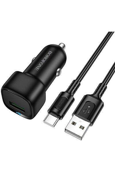 Borofone Cablu USB–Type-C inclus USB-A QC 18W Negru