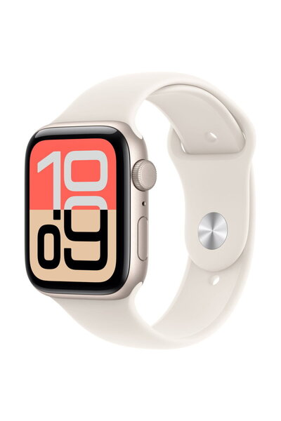 Apple Carcasă din aluminiu Starlight de 44 mm pentru ceas SE 3 GPS cu curea s...
