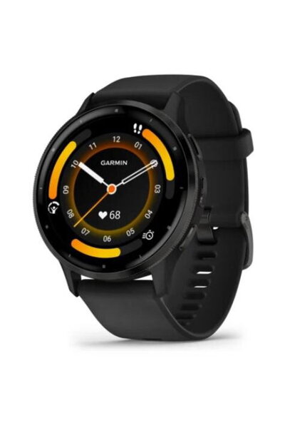 Garmin Rama din oțel inoxidabil Venu 3 Slate cu carcasă neagră și curea din s...