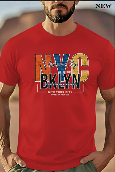New Shine تي شيرت مطبوع للجنسين من نيويورك بروكلين